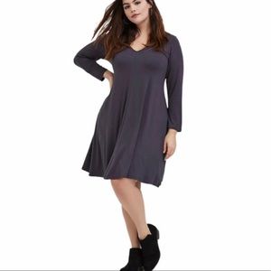 Torrid DARK SLATE GREY JERSEY TRAPEZE
DRESS NWT